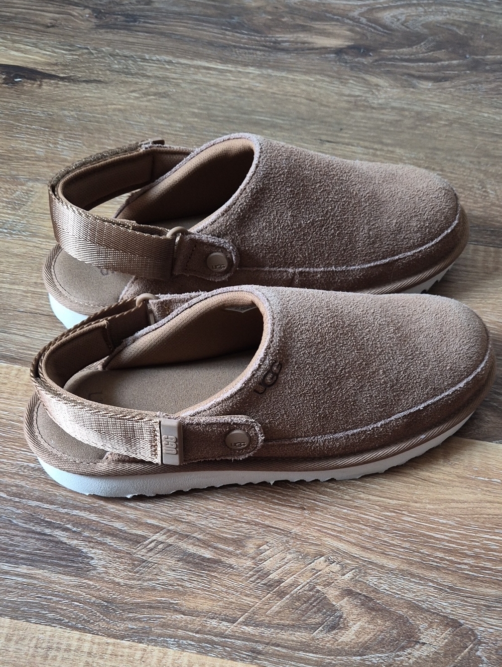 UGG Goldenstar Suede PSlingback Clogs Chestnut Brown Junior 4 / Fits W 6